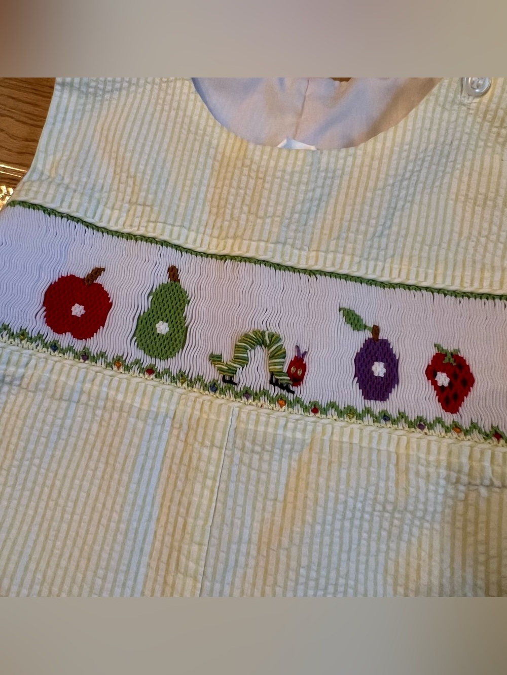 Vintage Inspired Smockingbird The Very Hungry Caterpillar Onesie Eric Carle - Picture 2 of 6